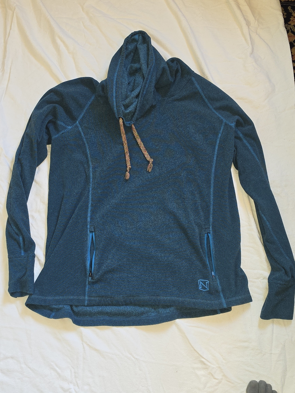 Heather Teal Pullover Hoodie Sweater